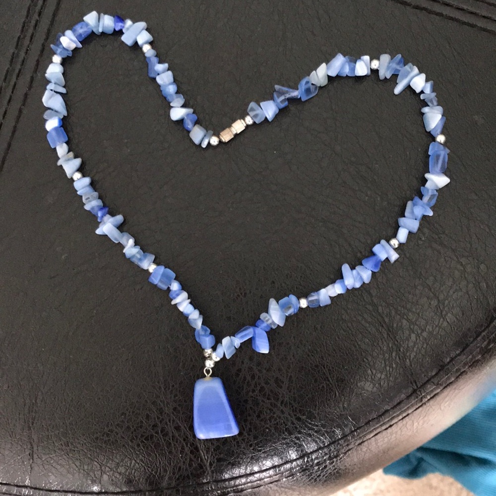 Blue Agate Stone Necklace